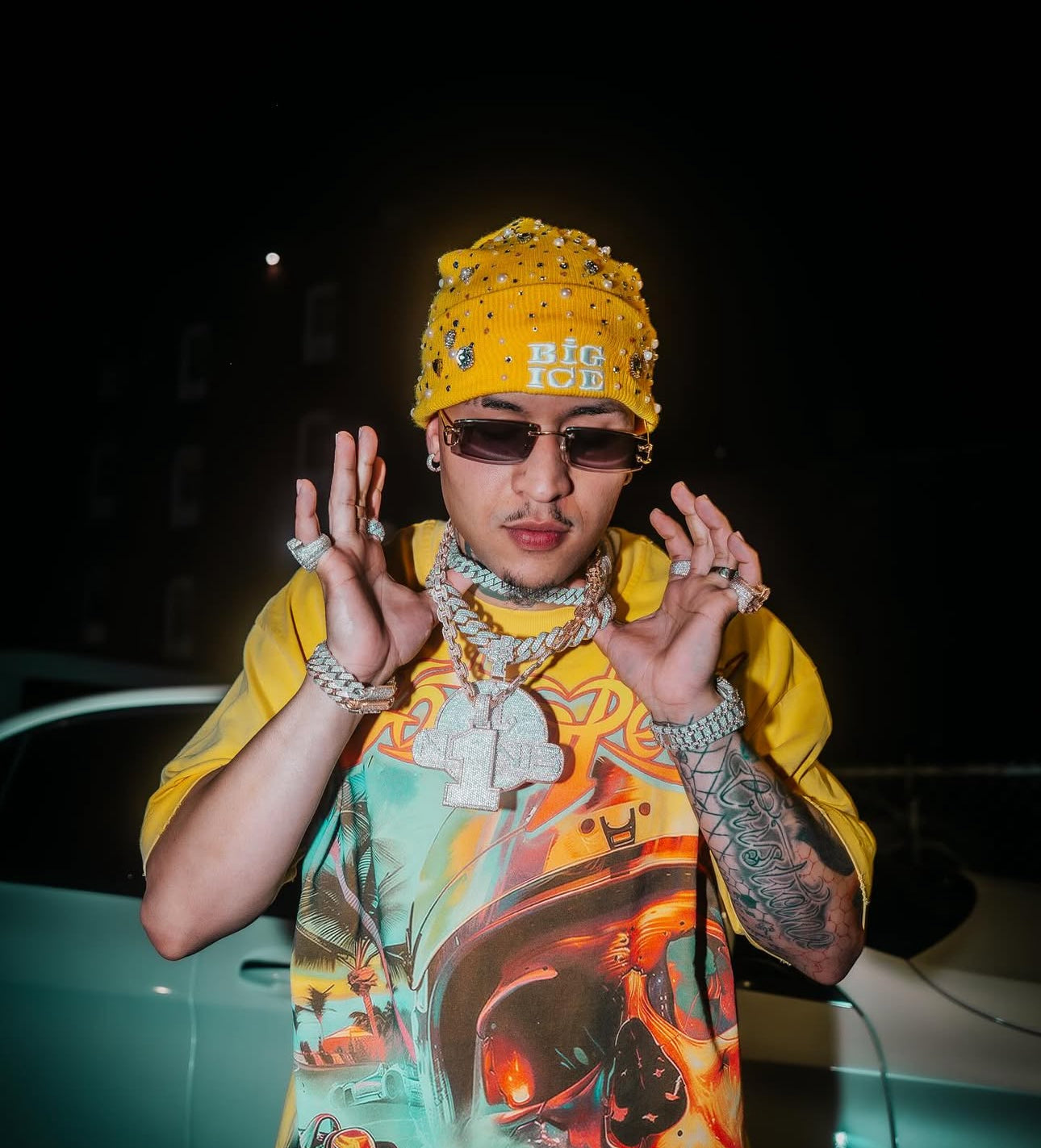 Yellow Big Ice Beanie