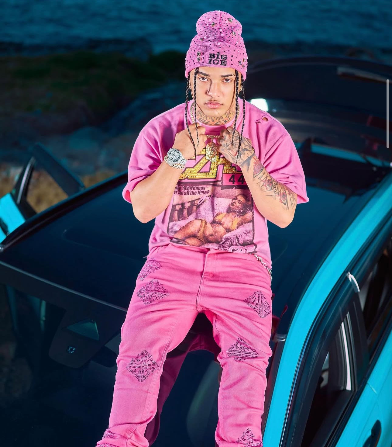 Pink Big Ice Beanie