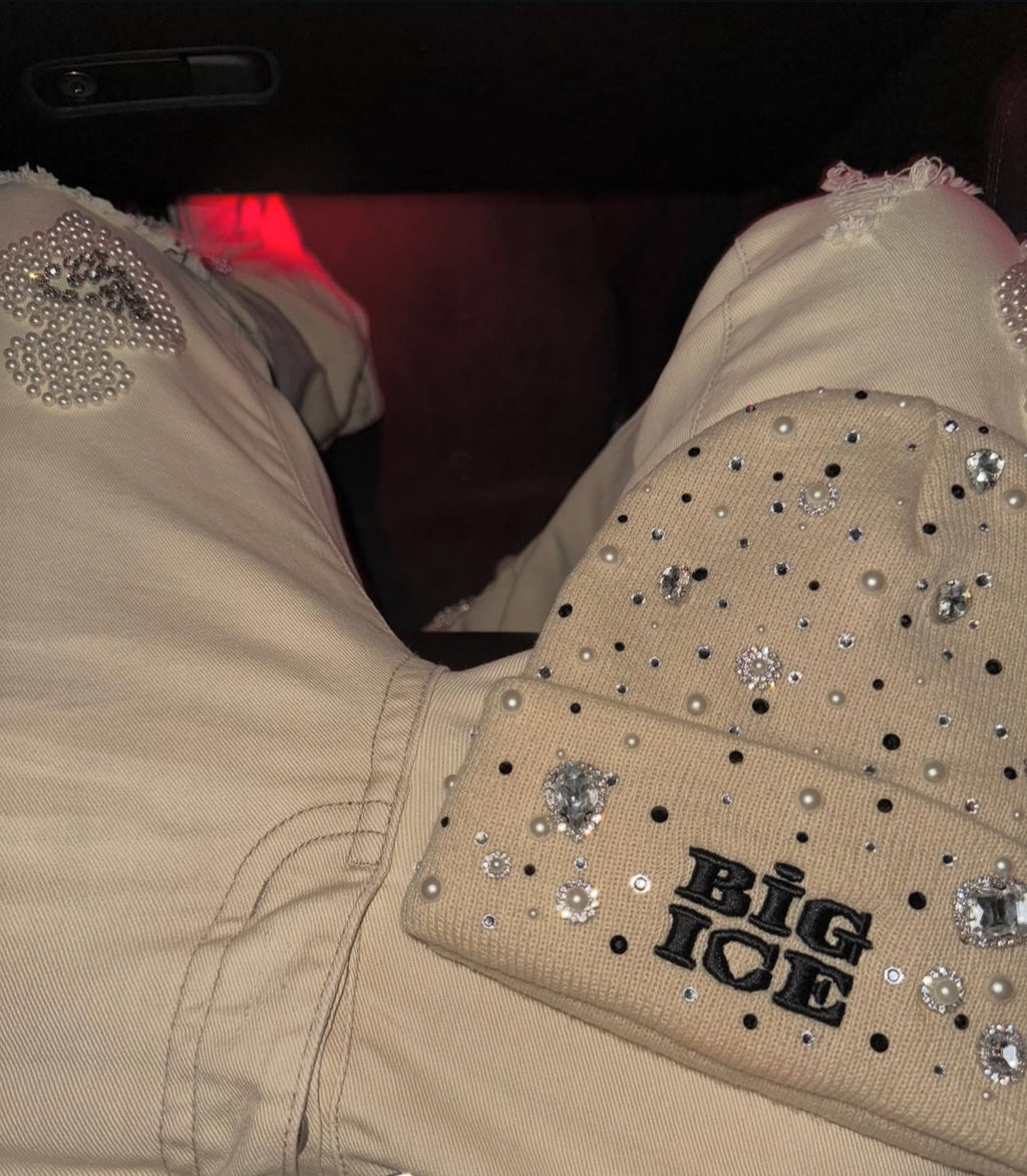 Beige Big Ice Beanie